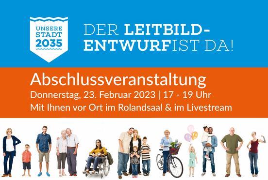 Plakat mit Infos zur Abschlussveranstaltung, die auch neben dem Bild in Textform stehen